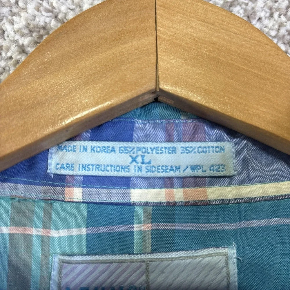 Vintage Levi's Shirt‎ Mens XL Plaid Short Sleeve Button Down Colorgraphs